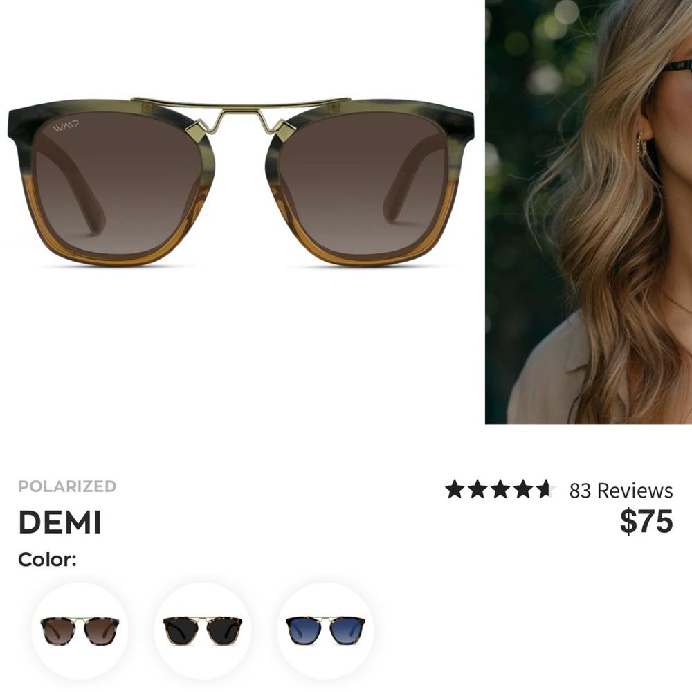 WMP sunglasses Demi - Desert Sage / Brown Gradient Lens